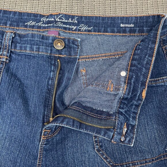 Gloria Vanderbilt Womens 14 Blue Bermuda Denim Shorts All-Around Slimming Effect - Picture 10 of 10